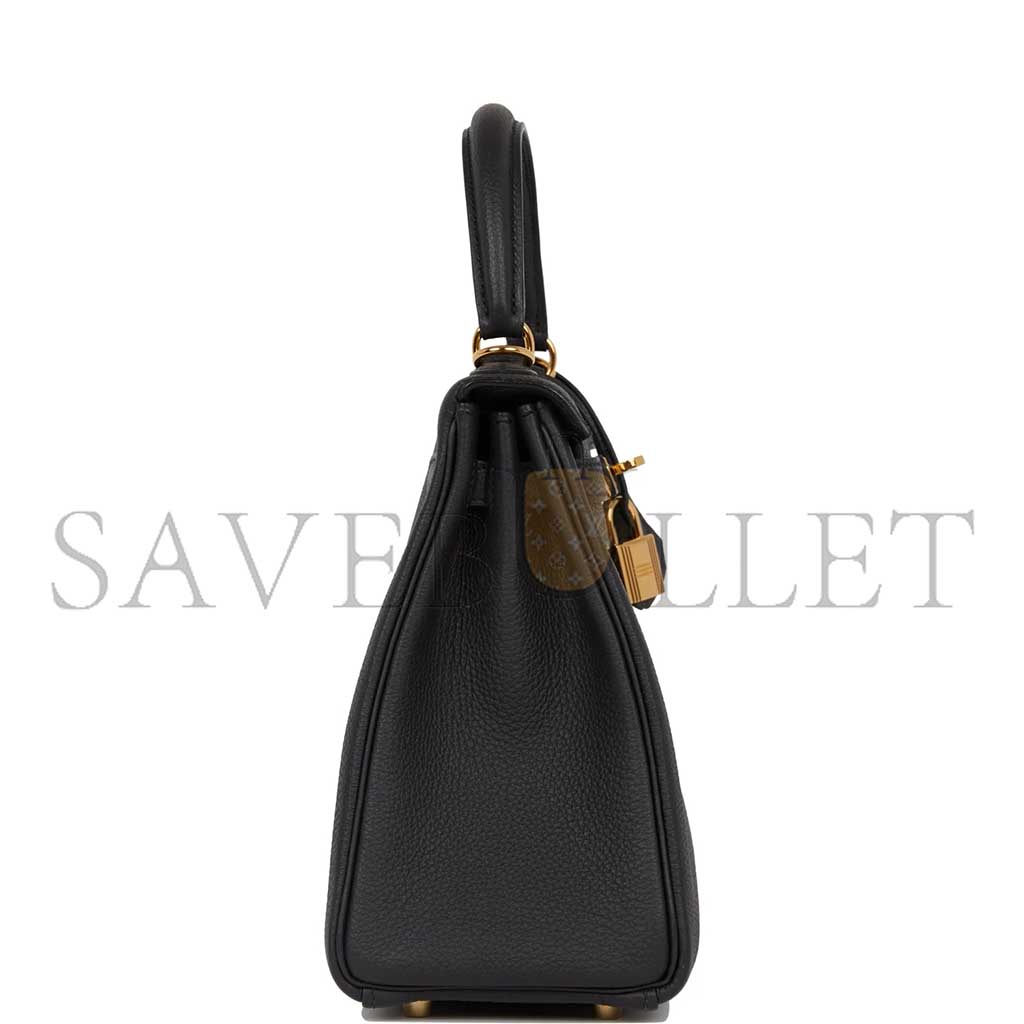 H**mes master kelly 25 retourne black togo gold hardware (25*17*7cm)